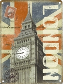 Shabby Chic London Metal Wall Sign