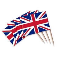 Union Jack Design Food Picks (Pack Of 60)