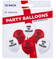 Come On England Balloons - Pack of 12 Balloons