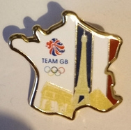 Team GB Paris Eiffel Tower Map Pin