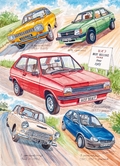 Classic British Cars Birthday Cards (Pack Of 2)